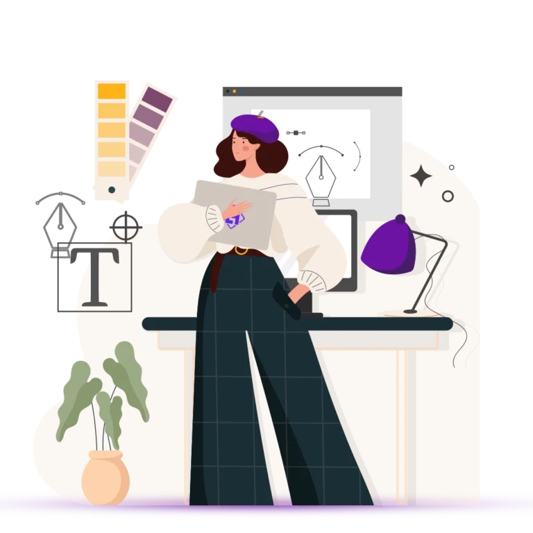 A creative team designing brand elements like logos, color palettes, and typography to create a lasting brand identity.