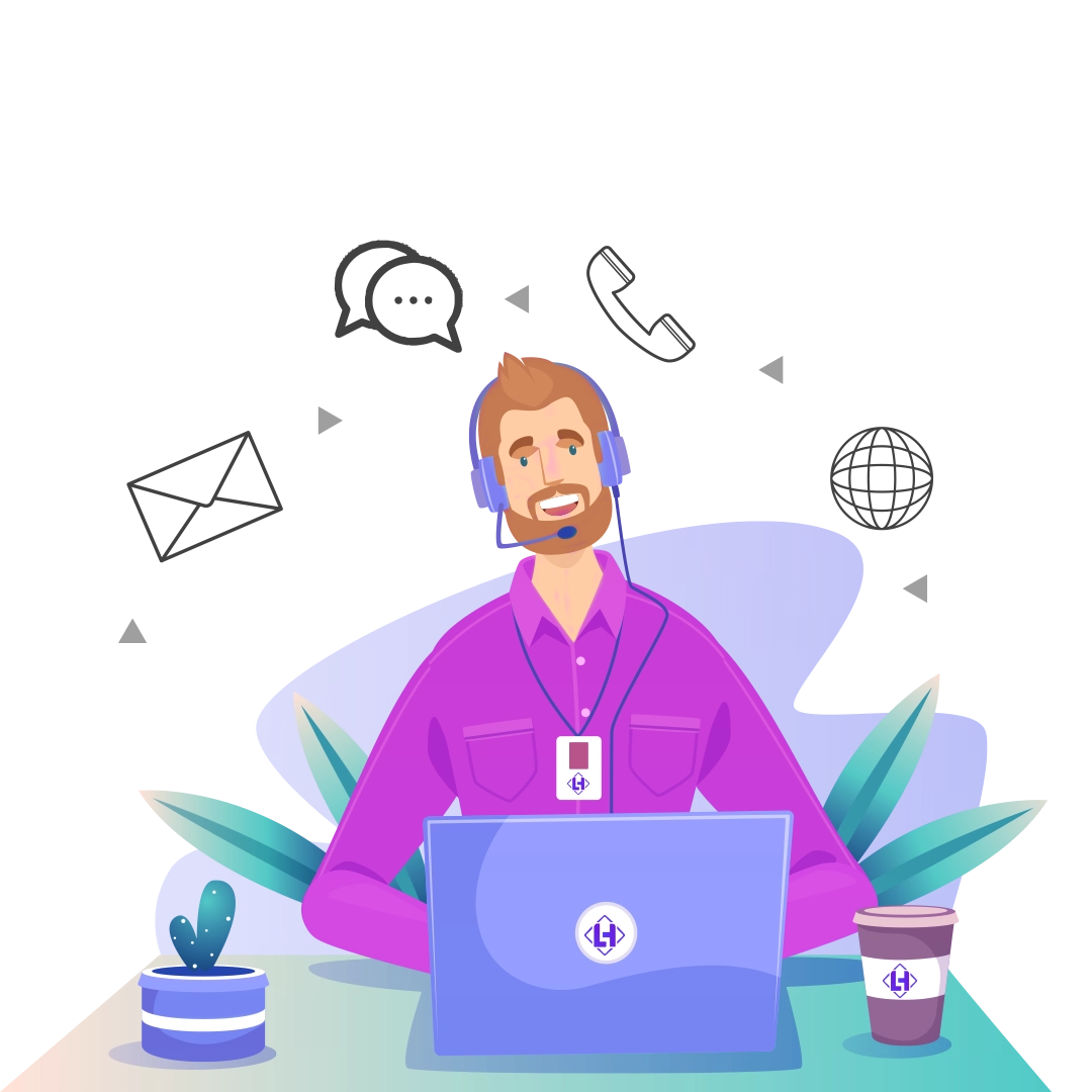 A professional team working on digital marketing and IT solutions with a cityscape of Jeddah in the background.