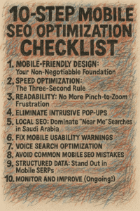 قائمة التحقق المكونة من 10 خطوات لتحسين محركات البحث للجوال في السعودية